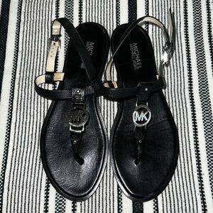 Michael Kors strappy flat sandals, size 9
